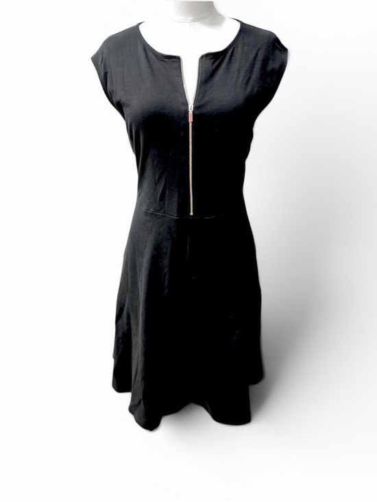 New York & Company Dresses & Skirts - NWOT NY&C Black With Gold Front Zip Fit and Flare A-Line Knit Dress